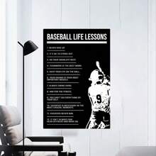 Canvas Poster, Baseball Life Lessons Vertical Poster, Baseball Life  Print, Sport Lover Poster Wall Art For Living Room, Wall Decor For Bedroom, Home Decor Room Decor