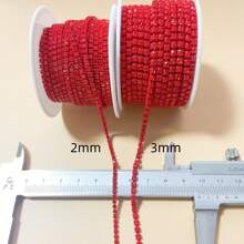 10 Yards/Roll Claw Chain Electroplated Diamond Chain, Crystal Rhinestones Close Chain For Party Dress Decor, Christmas Decoration, Clothing Accessories, DIY Nail Art, Phone Case Decoration - Dark Purple - View 6