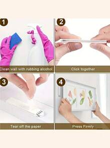 12pcs Punch-Free Tape Strips Self Adhesive ,With Super Strong Double Sided Hook & Loop Installation Tape, Picture Frame Fixed Poster Wall Hook Decorate Fixing,Nail-Free Sticky Tape For Wall Art, Wall Double Sided Tape,Frame Traceless Self Adhesive Tape,Punch-Free Adhesive Strips For Wall Decor & Mounting, Wall Protection - Easy Peel Mounting Strips For DIY Crafts