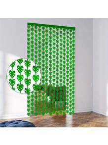 Hawaiianische tropische Party-Dekoration, grüne Palmenblatt-Girlande 3,3X6,6 Fuß Folienfransenvorhänge Hintergründe, tropische Palmenblatt-Folienfransenfahne für "Wild One" Geburtstage, Lula, und Dschungel-Dinosaurier-Partys, perfekt für Sommer-Strand- und Pool-Partys, hawaiianische Themen-Events, Geburtstage & mehr Kunststoff-Fotorequisite