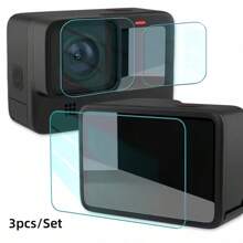 (9pcs/6pcs/3pcs)Hero 13 12 11 10 9 Screen Protector For Go Pro Hero 13 12/11/10/9 Black, Ultra Clear Tempered Glass Screen Protector + Tempered Glass Lens Protector + Tempered Glass Front LCD Display Film