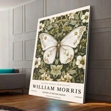 Butterfly Floral Art Print Poster - Wall Art For Living Room, Bedroom, Home Office, Bathroom, Kitchen, Spring & Winter Seasons - Modern, Art Deco, Vintage Style - Animal Print, Canvas Material, Indoor Use