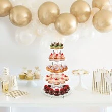 5 Tier Clear Cupcake Stand Acrylic Display For Wedding Birthday Party (Round) - Clear - View 3
