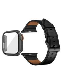 Huastonband 適用於 錶帶與保護殼 38mm/40mm/42mm/44mm/45mm/49mm/46mm/41mm，PC 硬質材料搭配強化玻璃螢幕保護殼，相容 S11/S10/S9/S8/S7/S6/S5/S4 Ultra 3/2/1 系列智慧手錶配件，復古風男士腕帶，夏季女士配件，適合海灘派對活動舞會假期禮物畢業季返校 - 黑色 - 查看 7