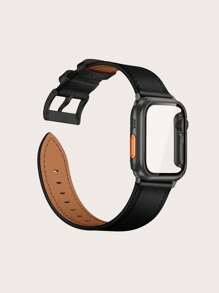 Huastonband 適用於 錶帶與保護殼 38mm/40mm/42mm/44mm/45mm/49mm/46mm/41mm，PC 硬質材料搭配強化玻璃螢幕保護殼，相容 S11/S10/S9/S8/S7/S6/S5/S4 Ultra 3/2/1 系列智慧手錶配件，復古風男士腕帶，夏季女士配件，適合海灘派對活動舞會假期禮物畢業季返校 - 黑色 - 查看 8