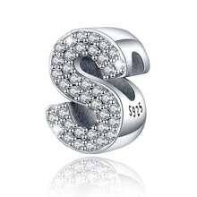 Easvnya Silver Zirconia English Alphabet A-Z Pendant, Suitable For Handmade Bracelets/Necklaces, Minimalist & Fashionable Jewelry Charm, DIY Craft, Women's Birthday Party Gift