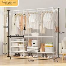 Arara Tripla Organizadora de Roupas Conceito Aberto Guarda-Roupa Moderno