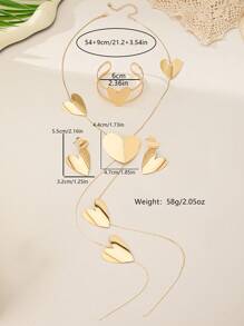 1 件/套 2025 情人节新品奢华金属闪亮心形耳环、手链、项链首饰套装，精致奢华独特心形吊坠项链，适合宴会、派对、日常佩戴、情人节礼物情人 - 心形首飾 - 查看 4