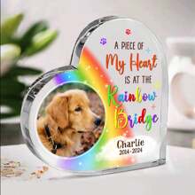 You Smiled With Your Eyes Custom Dog Acrylic Plaque, Personalized Heart Shaped Deceased Pet Plaque, Pet Memorial Gifts,Four Patterns To Choose From