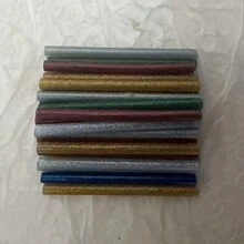 15/30/50 支闪亮金色闪光热熔胶棒 - 非常适合 DIY 工艺品、家庭维修和季节性装饰 - 迷你热胶枪棒、用于 DIY 工艺品的彩色胶棒、信封密封 - 彩色 - 查看 12