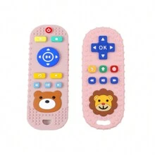 1 Stück Silikon TV-Fernbedienung Kautschukspielzeug, weicher Zahnungshilfe mit Klickknöpfen, bequemer Zahnfleischmassager, geeignet für Babys von 3-6 Monaten
