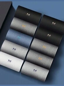 10双装男士商务休闲袜，抗菌、透气、吸湿排汗、防臭，中筒长度，字母图案 - 可机洗，秋季款