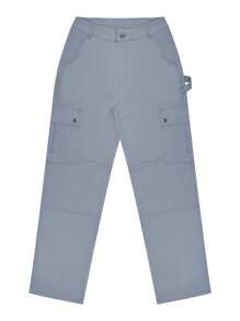 NVFelix New Retro Y2K Cargo Pants For Women - Stretch Flap Pocket Design, Streetwear Style (Fall Clothes) - Màu Xám nhạt - Xem 6