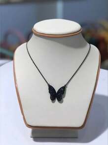 1 件优雅迷人的黑蝴蝶吊坠项链，适合女性日常佩戴和特殊场合或礼物 - 彩色 - 查看 6