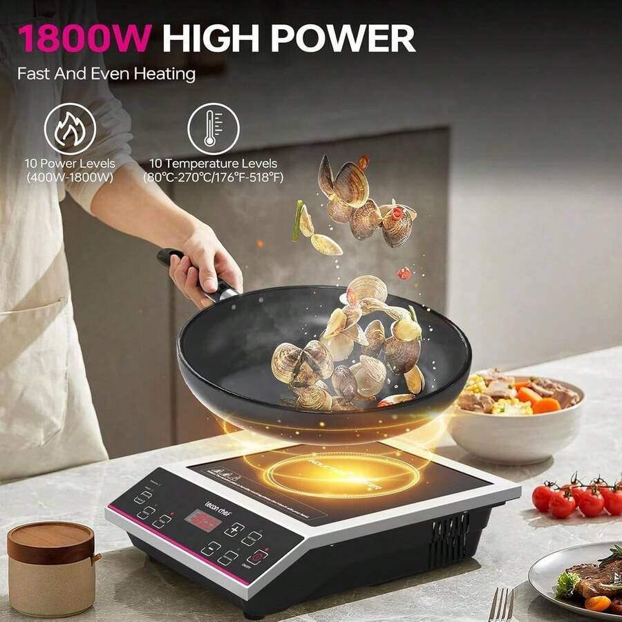 Induction Cooktop 1800W Stove Burner Cooker Portable Commercial Countertop - 1 - 查看 1