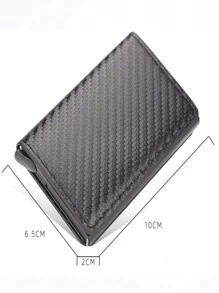 1pc Men's Minimalist Wallet, Anti RFID Card Holder With Pocket Purse For Credit Cards RFID Blocking Men And Women's Wallet, Slim Cardholder With Bank Secure Function Thin Slim Pop Up Minimalist Wallet Small Black Purse Metal Vallet