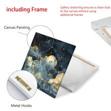 1/3 件星夜帆布墙艺术 - 充满活力的天体艺术品，带有新月、全景夜空印刷品、印象派云彩绘画复古装饰、美学海报 - 家居装饰 - 客厅、卧室 - 彩色 - 查看 11