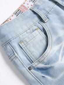 Men's Fashion Casual Outdoor Light Color Denim Shorts