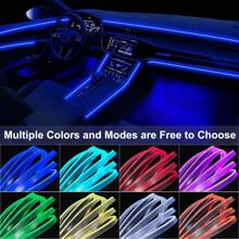 Car LED Strip Lights APP Control, 5 In 1 RGB 64 Colors Ambient Lighting Kit With 6M  Fiber Optic, Music Mode Inside Car Lighting Accessories - 6 triệu - Xem 2