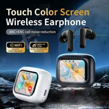 Écouteurs tactiles intelligents à écran LCD 2024 avec ANC et ENC, écouteurs sans fil avec commande tactile, TWS, longue durée de vie de la batterie, écouteurs de sport avec modes chinois et anglais, microphone intégré, qualité sonore commutable, compatibles avec IOS/Android, idéaux pour les sports de plein air, la course, le cyclisme, la conduite, la remise en forme et le jeu
