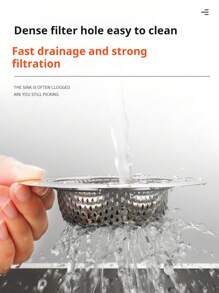 1 pieza Colador de fregadero de cocina, colador de desagüe de acero inoxidable para fregadero de cocina, colador de fregadero antiguo, colador de fregadero para verduras, colador de desechos de alcantarillado, accesorios de cocina, un regalo imprescindible de herramientas de cocina para chefs en el hogar, almacenamiento ahorra espacio para organizadores de cocina, idea de regalo de cocina navideña