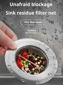 1 pieza Colador de fregadero de cocina, colador de desagüe de acero inoxidable para fregadero de cocina, colador de fregadero antiguo, colador de fregadero para verduras, colador de desechos de alcantarillado, accesorios de cocina, un regalo imprescindible de herramientas de cocina para chefs en el hogar, almacenamiento ahorra espacio para organizadores de cocina, idea de regalo de cocina navideña