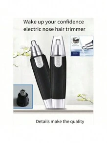 Water Resistant Nose Hair Trimmer For Men And Women - Painless Ear And Facial Hair Removal With Dual Edge Blades And Mute Motor