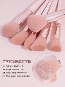 MAANGE 30Pcs Professional Makeup Brush With Velvet Bag, Blush Brush, Foundation Brush, Eyeshadow Brush, Blending Brush, Highlighting Brush, Eyeliner Brush, Eyebrow Brushes,Makeup Tool With Soft Fiber For Easy Carrying,Brush For Travel,Gifts For Women&Girls - 粉色 - 查看 5