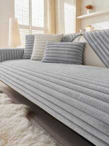 1件秋冬保暖加厚绒面波西米亚风沙发垫套，防滑沙发套，防尘防污，可机洗，宠物友好型保护套，适用于卧室、办公室、客厅、L型沙发和1/2/3/4座沙发，也可手洗。