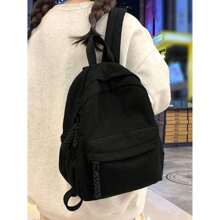Women Corduroy Backpack Medium Fashion Casual College School Bag Girls Women Waterproof - Màu Hồng baby - Xem 7