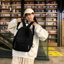 Women Corduroy Backpack Medium Fashion Casual College School Bag Girls Women Waterproof - Màu Hồng baby - Xem 5