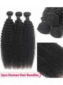 3pcs Bundles Kinky Curly  Natural Black Virgin Human Hair - SNatural - View 1
