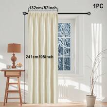 1 panel de cortinas térmicas de invierno, aislantes, cálidas, insonorizadas, a prueba de viento, que reducen el ruido, 100% opacas, decoración moderna para el hogar, cortinas gruesas - Beis - Ver 17