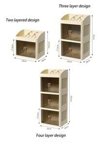 Large Capacity Transparent Cosmetic Storage Box - Multi-Layer Sliding Drawer Style, Suitable For Makeup, Skincare And Lipstick - Lightweight Plastic Vanity Organizer,For Holiday Beach, Bathroom Collection, Bedroom Collection, Large Capacity - Multicolor - View 10