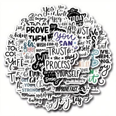 50 miếng dán vinyl graffiti đơn sắc đầy cảm hứng, thích hợp dán lên cốc, tủ lạnh, sách, hành lý, bàn làm việc, mũ bảo hiểm, ván trượt, máy ảnh, đàn guitar, máy tính xách tay, đồ dùng học tập, mùa tựu trường, v.v.