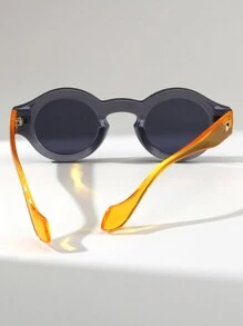 1 副男女通用圆形小框铆钉复古街头风格时尚眼镜，适合夏季海滩度假、户外、旅行 - 彩色 - 查看 6