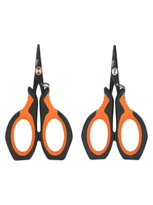 Tijeras de pesca multifuncionales con alicates para cortar líneas trenzadas y señuelos, mango personalizado de color