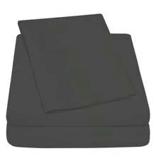 Luxurious Ultra Soft 3-Piece Bamboo Fiber Bed Sheet Set With Deep Pockets - Twin - Dark Gray - View 3