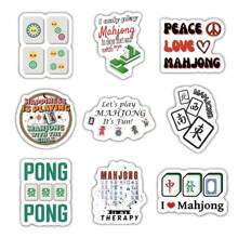 60 Peças Adesivos Fofos de Mahjong, Adesivos Decorativos Personalizados e Criativos para Copos, Paredes, Bagagens, Laptops, Cadernos, Artigos de Bebida, Projetos DIY, Itens Escolares, Volta às Aulas