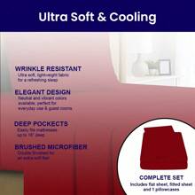 Luxurious Ultra Soft 3-Piece Bamboo Fiber Bed Sheet Set With Deep Pockets - Twin - Burgundy - View 6