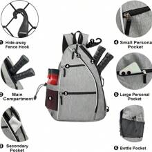 1PC Classic Pickleball Bags - Pickleball Bags For Both Women And Men, Travel Pickleball Racket Cases, Pickleball Bags For Pickleball Rackets And Tennis Rackets, Portable Pickleball Sling Bags. - Multicolor - View 6