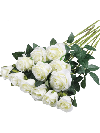 20/10/6/1pc 白色人造玫瑰花，适用于情人节花束、婚礼装饰、新娘花束、房间装饰、家居装饰、墙壁装饰、生日装饰、厨房装饰、礼物、卧室装饰、婚礼装饰、办公桌配件、客厅装饰、桌面中心装饰、花园装饰、户外装饰、情人节装饰