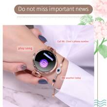 Smartwatch For Women Compatible For IPhone Android IOS Phones. Smart Bracelet With Female Menstrual Cycle Heart Rate Blood Pressure Remote Photography Waterproof Pedometer (Gold)