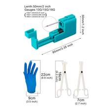 Bộ dụng cụ xỏ khuyên mũi 58 chiếc cho bộ khuyên mũi xương mũi, bao gồm 2 nhíp, 4 găng tay, 5 kim, 1 dụng cụ xỏ khuyên màu xanh lá cây, 46 khuyên mũi - Nhiều màu - Xem 5