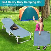 ABORON 3 In 1 Sun Tanning Chair Oversized With Mat&Face Arm Hole, Heavy Duty Folding Chaise Lounge Chairs, 5-Position Outdoor Lounge Chair/Pillow, For Beach, Pool, Lawn, Yard, Patio - Màu xanh bụi bặm - Xem 7