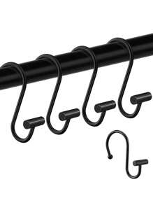 1/12 件免打孔挂钩铁合金浴帘钩，时尚纯色浴室浴帘钩，家居浴室装饰夏季浴室配件返校 - 彩色 - 查看 6