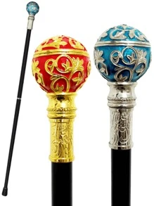 1 pieza Bastón/Bastón de Marcha de Estilo Britáinico Vintage con Patrón Floral Bicromo Desmontable, Perfecto para Halloween, Navidad, Cosplay, Actuaciones de Danza, Uso Diario y Como Regalo Maravilloso