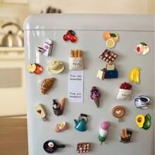 3/8/16/24pcs, Refrigerator Magnets, Simulation Food Fridge Magnets, Cute Decorative Magnets, Personalized Fridge Magnet For Kitchen Office Whiteboard Locker Cabinet And Dishwasher, Kitchen Decoration, Home Decoration, Mother's Day Gifts Birthday