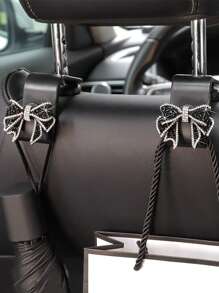 1pc/2pcs Car Hook Seat Back Front And Rear Bowknot Car Multifunctional Storage Backrest Small Hook