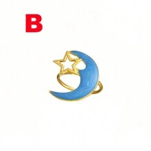 1 件创意星月系列餐巾环锌合金餐巾扣餐巾架餐桌装饰适用于婚礼派对周年烛光晚餐和宴会，精致简约装饰